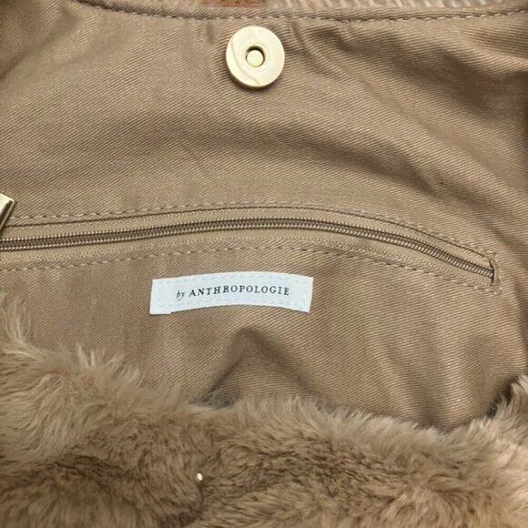 NWT. Anthropologie Furry Knotted Bag With Matching Pouch. - Picture 5 of 8